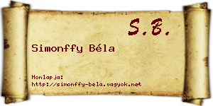 Simonffy Béla névjegykártya