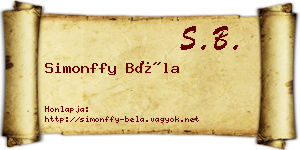 Simonffy Béla névjegykártya